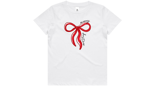Red Bow Christmas Kids T-shirt