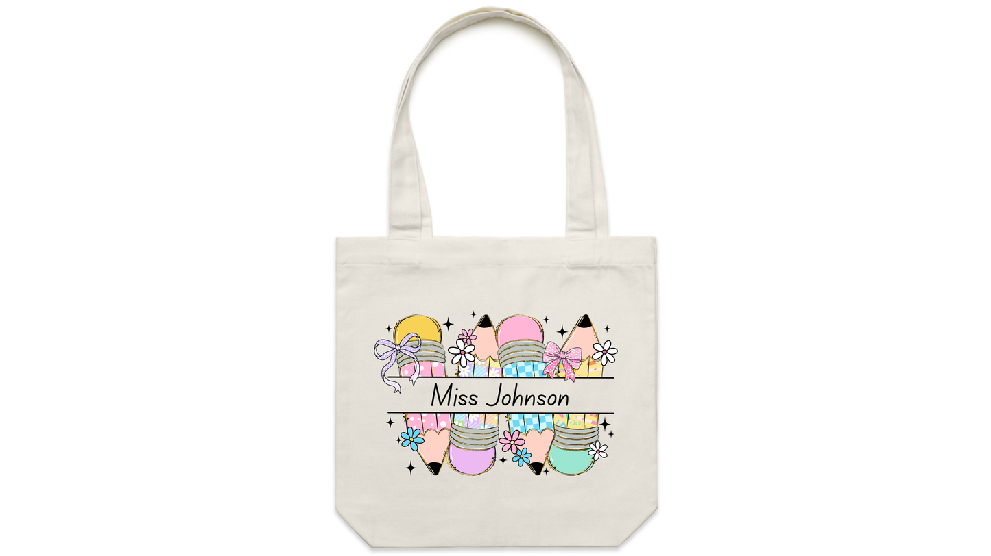 Pencil Teacher Tote Bag