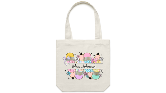 Pencil Teacher Tote Bag
